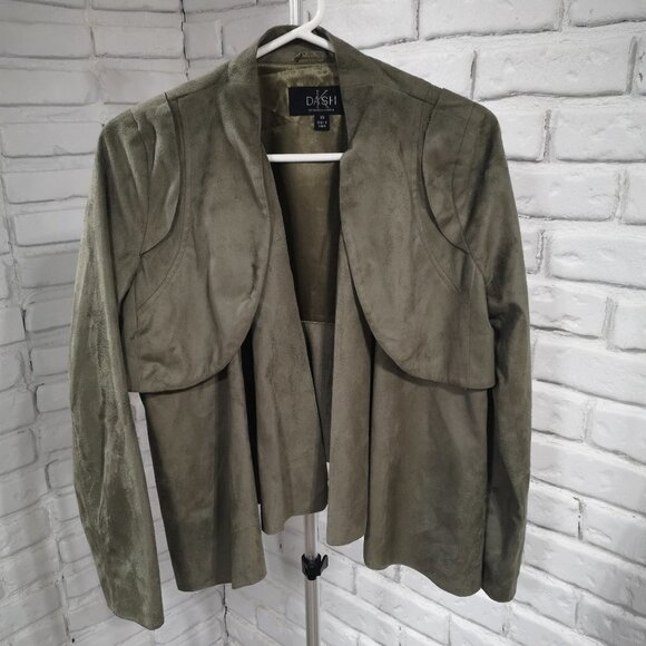 K Dash by Kardashian Olive Green Ladies Faux Suede Jacket/Blazer - Picture 1 of 8